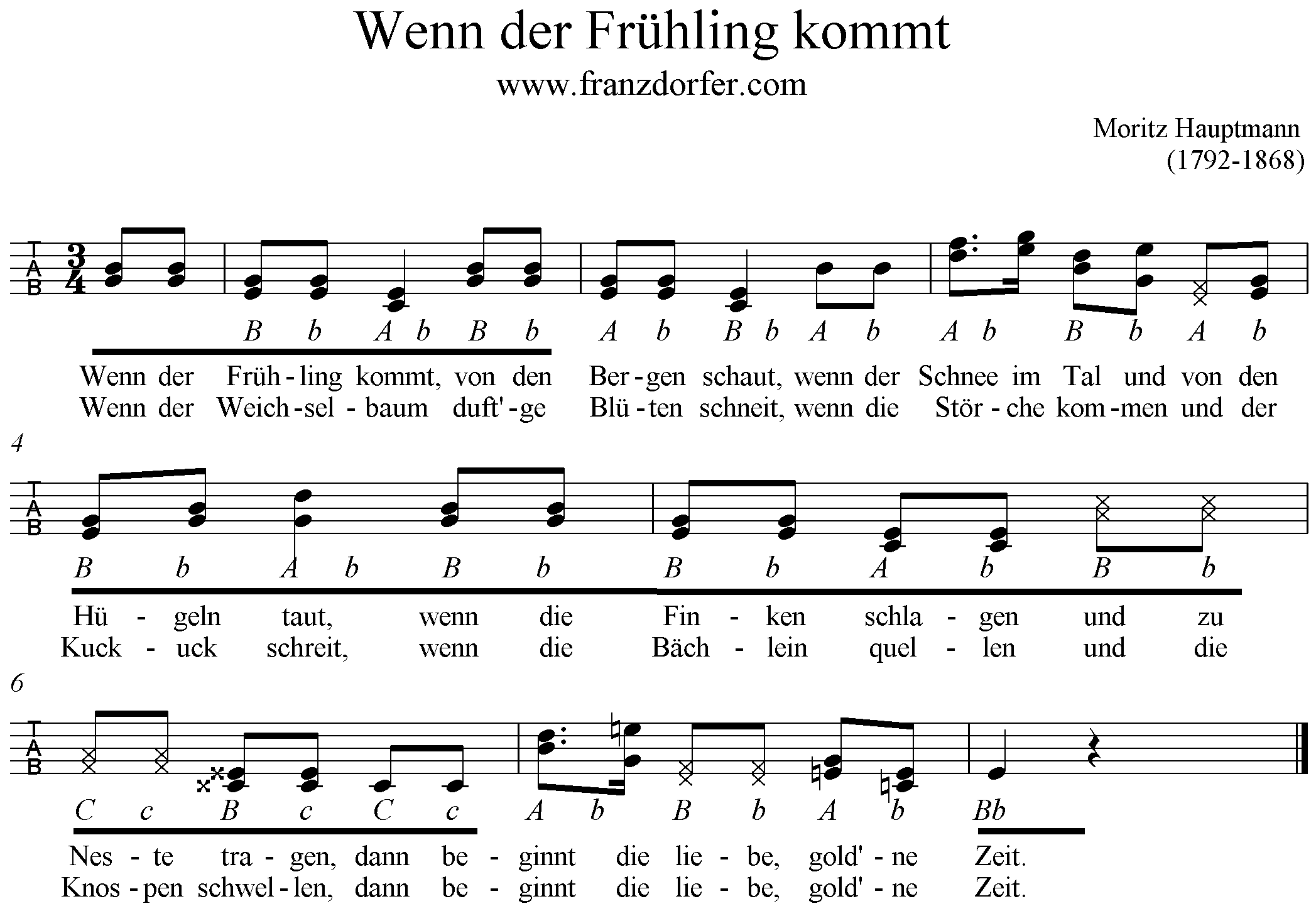 Griffschrift wenn der Frühling kommt